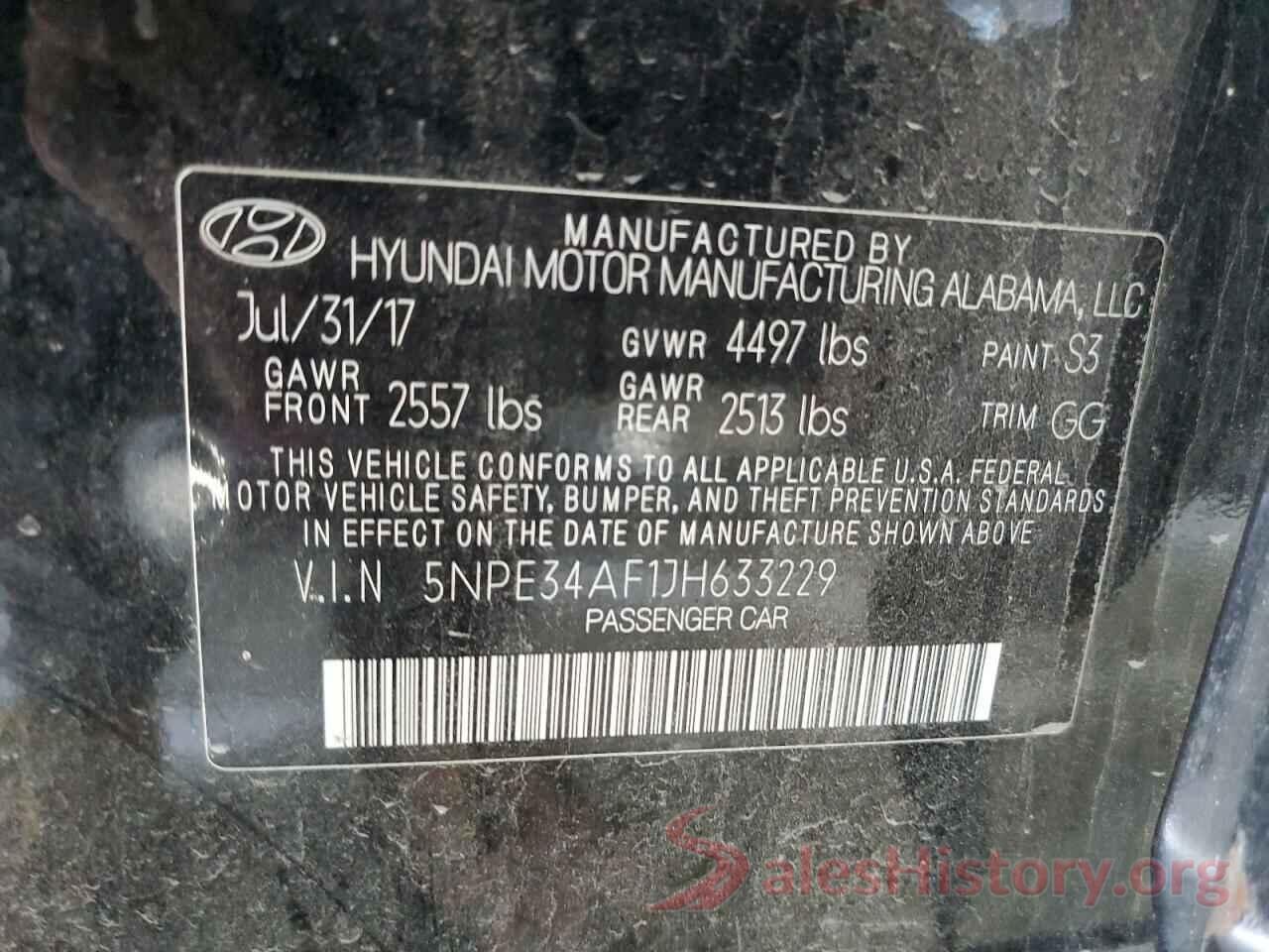 5NPE34AF1JH633229 2018 HYUNDAI SONATA