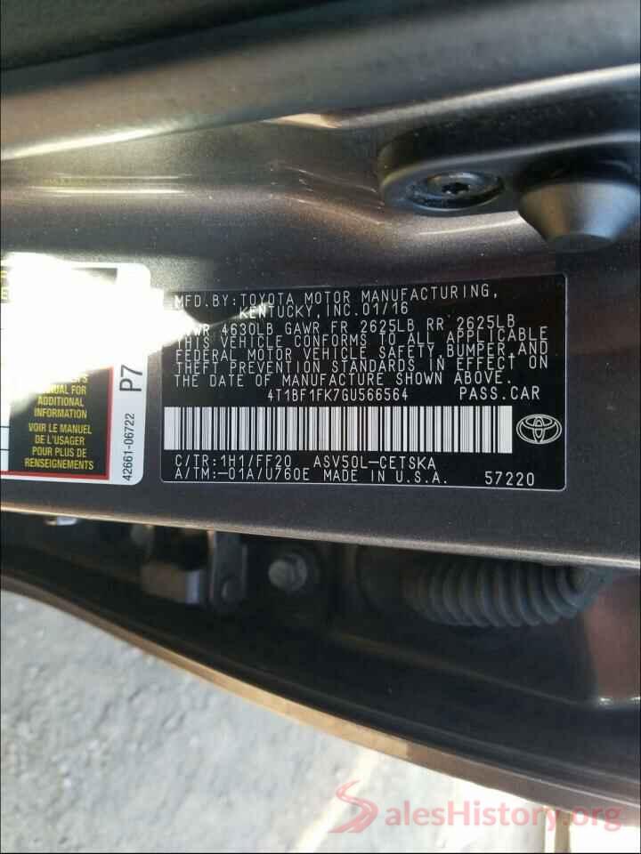 4T1BF1FK7GU566564 2016 TOYOTA CAMRY