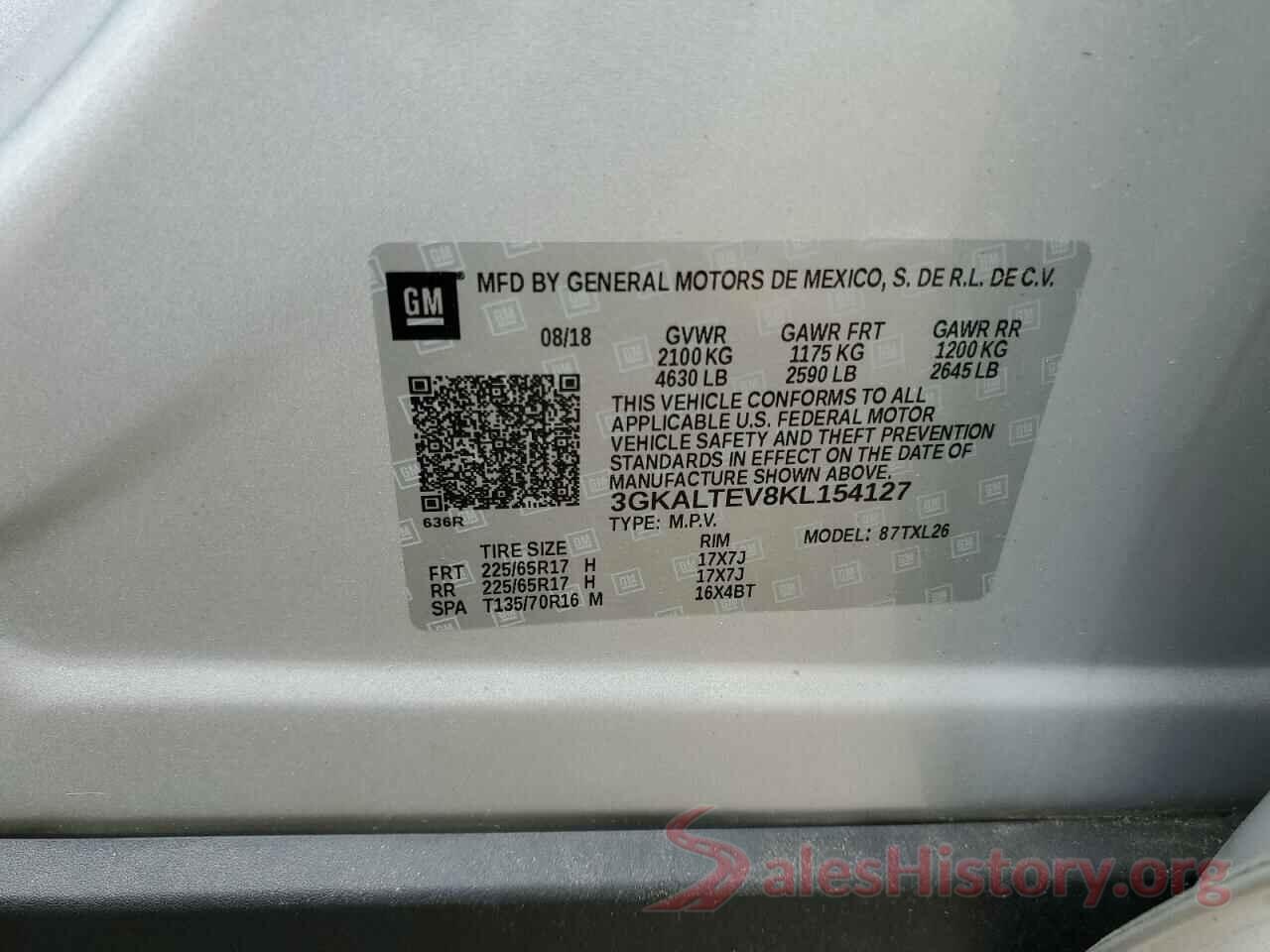 3GKALTEV8KL154127 2019 GMC TERRAIN