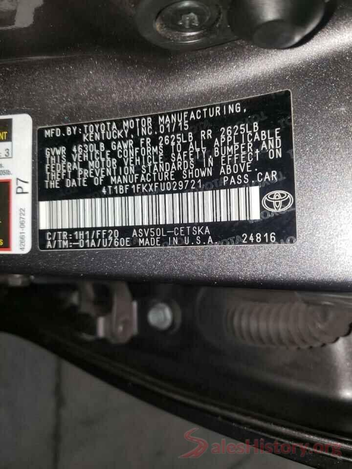 4T1BF1FKXFU029721 2015 TOYOTA CAMRY