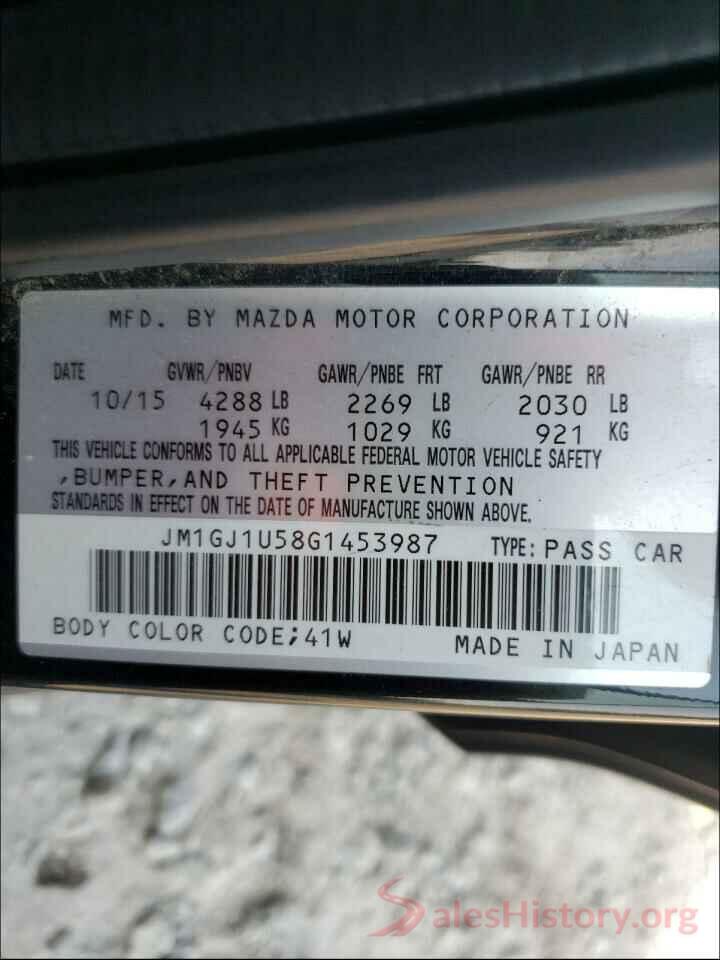 JM1GJ1U58G1453987 2016 MAZDA 6