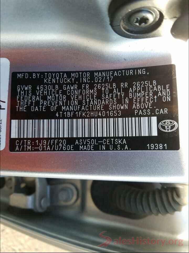 4T1BF1FK2HU401653 2017 TOYOTA CAMRY