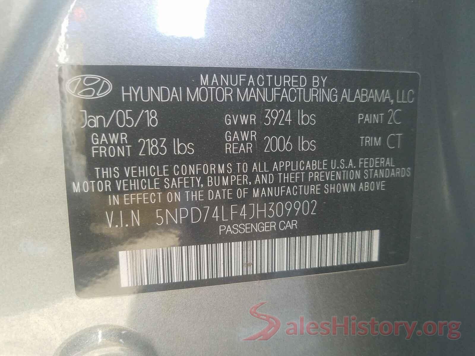 5NPD74LF4JH309902 2018 HYUNDAI ELANTRA