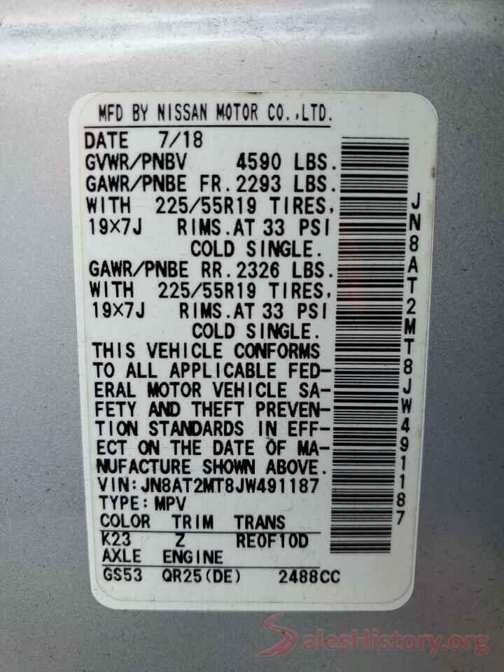 JN8AT2MT8JW491187 2018 NISSAN ROGUE