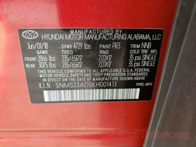 5NMS23AD5KH001413 2019 HYUNDAI SANTA FE