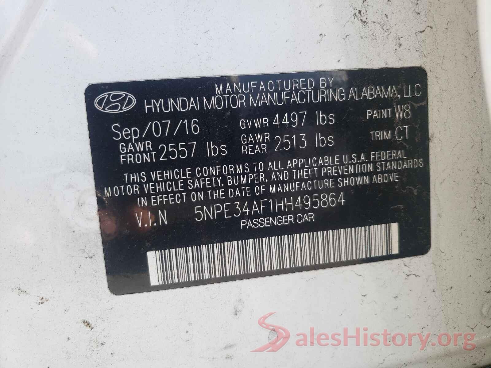 5NPE34AF1HH495864 2017 HYUNDAI SONATA