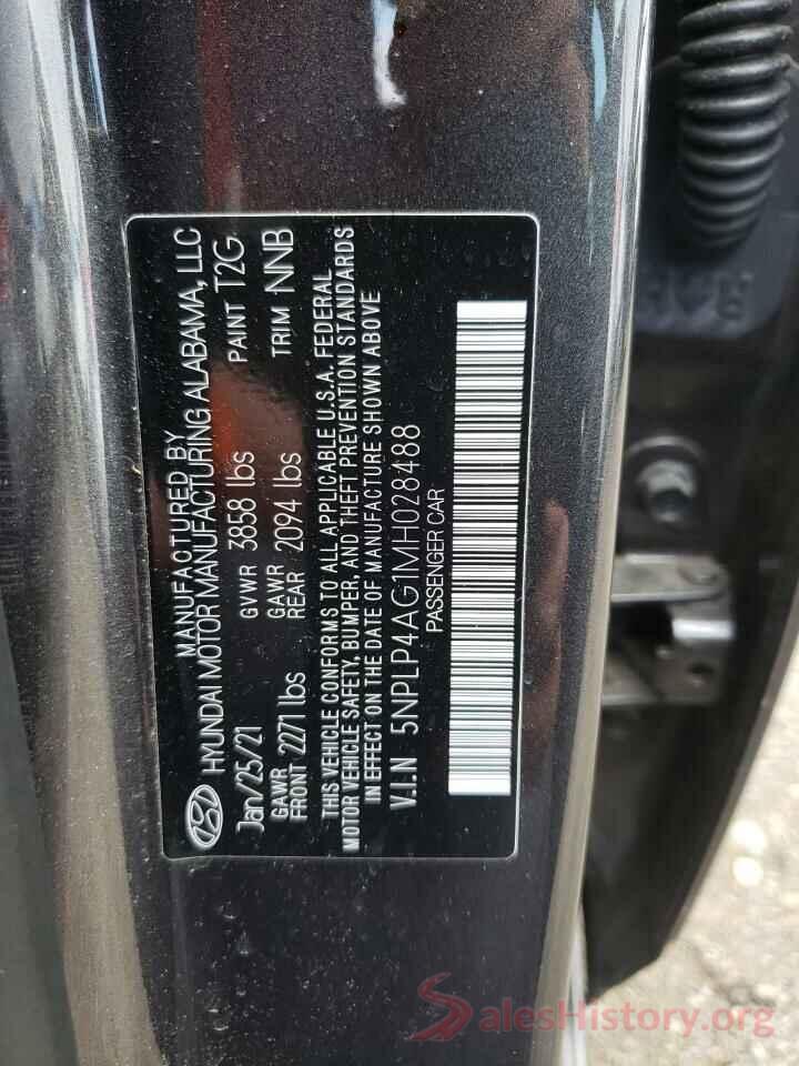 5NPLP4AG1MH028488 2021 HYUNDAI ELANTRA