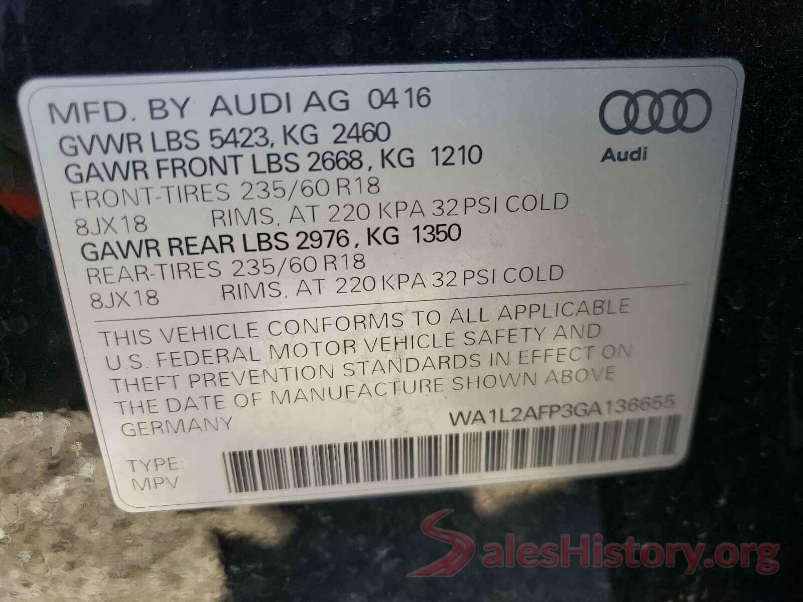 WA1L2AFP3GA136655 2016 AUDI Q5