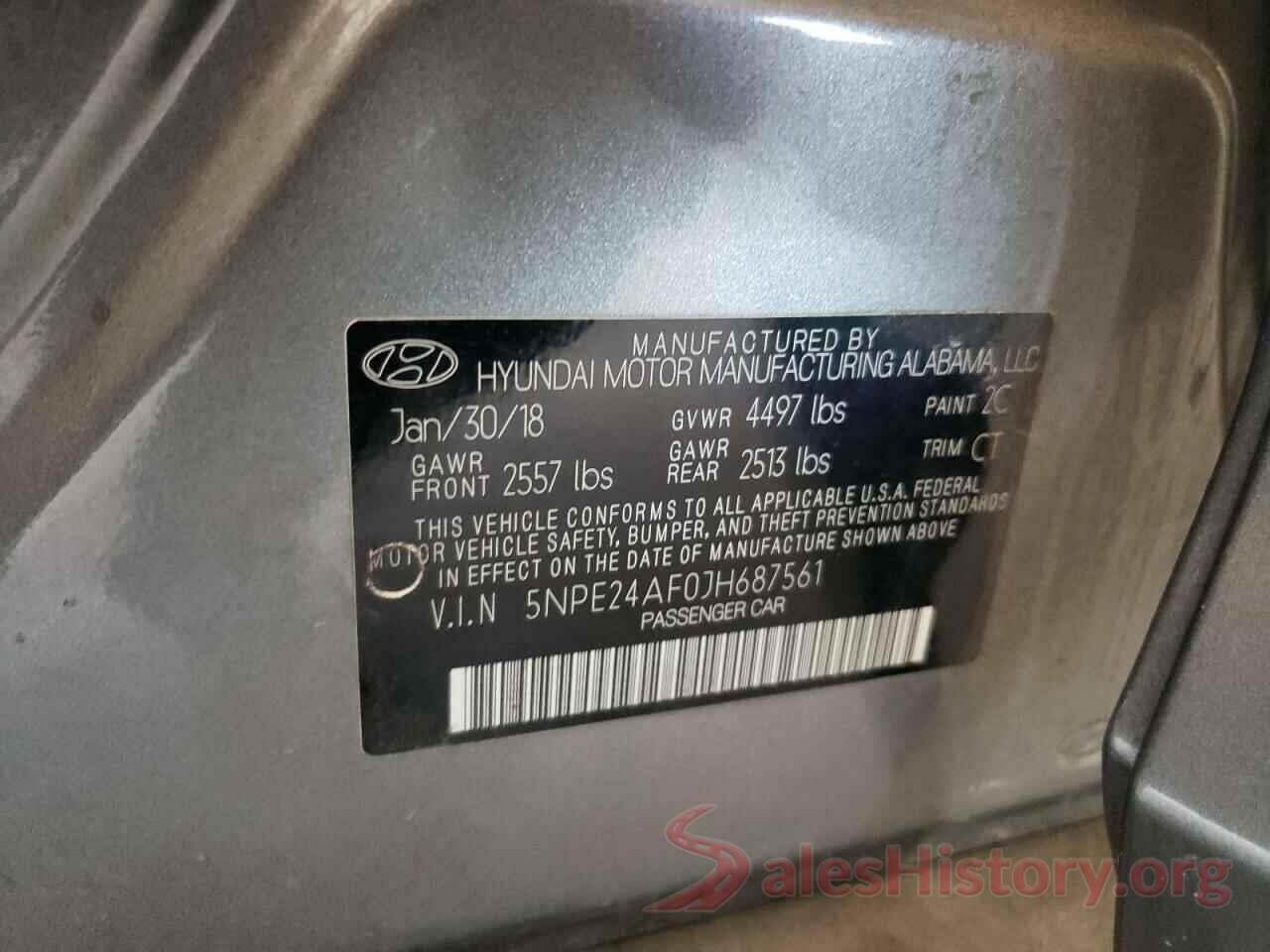 5NPE24AF0JH687561 2018 HYUNDAI SONATA