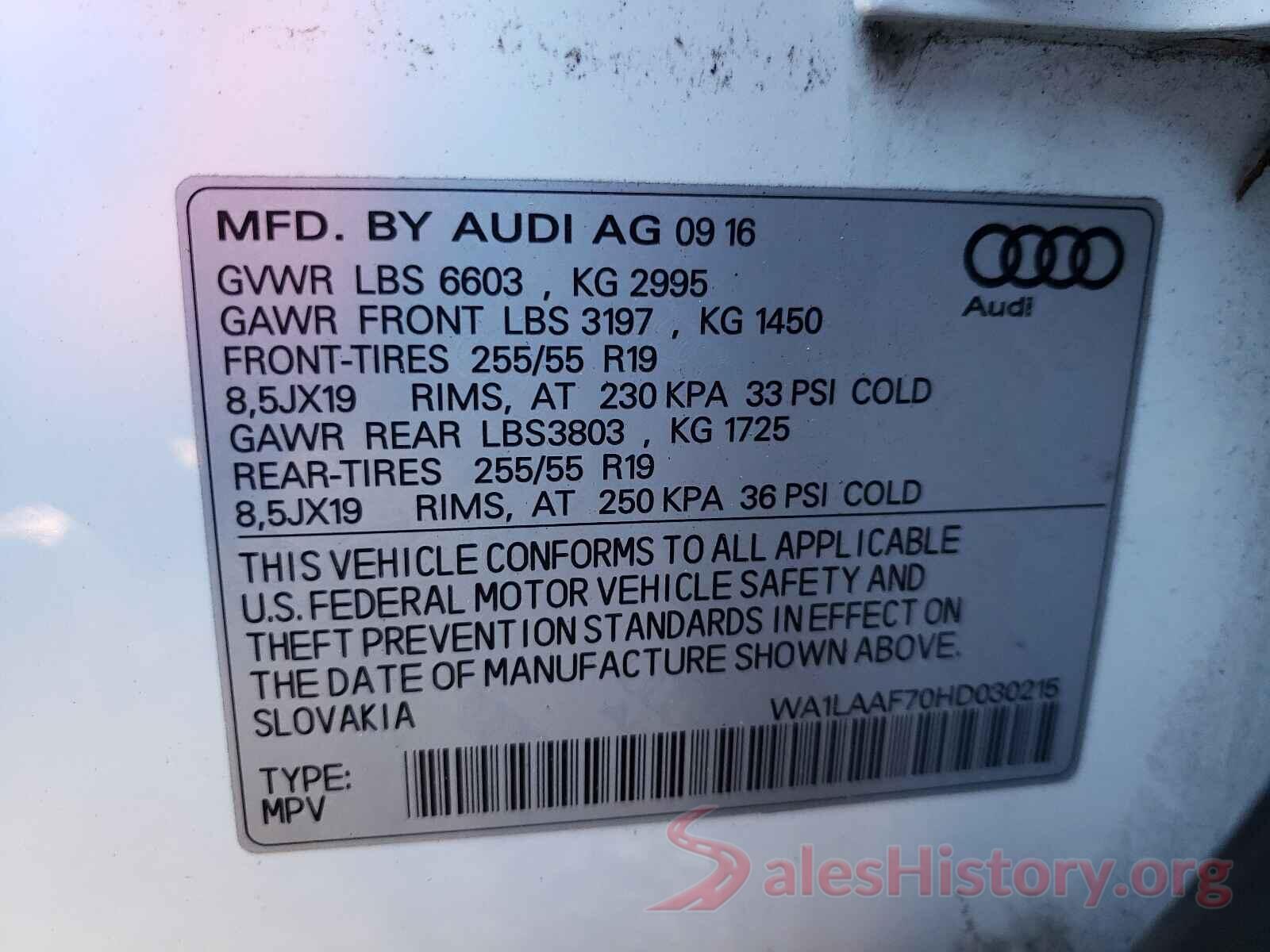 WA1LAAF70HD030215 2017 AUDI Q7