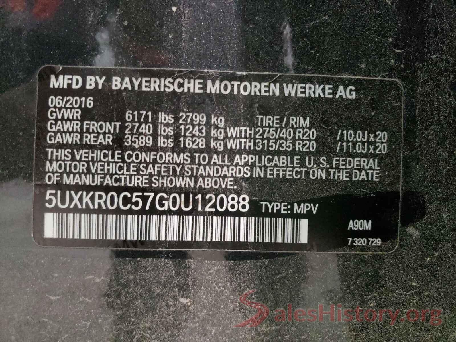 5UXKR0C57G0U12088 2016 BMW X5