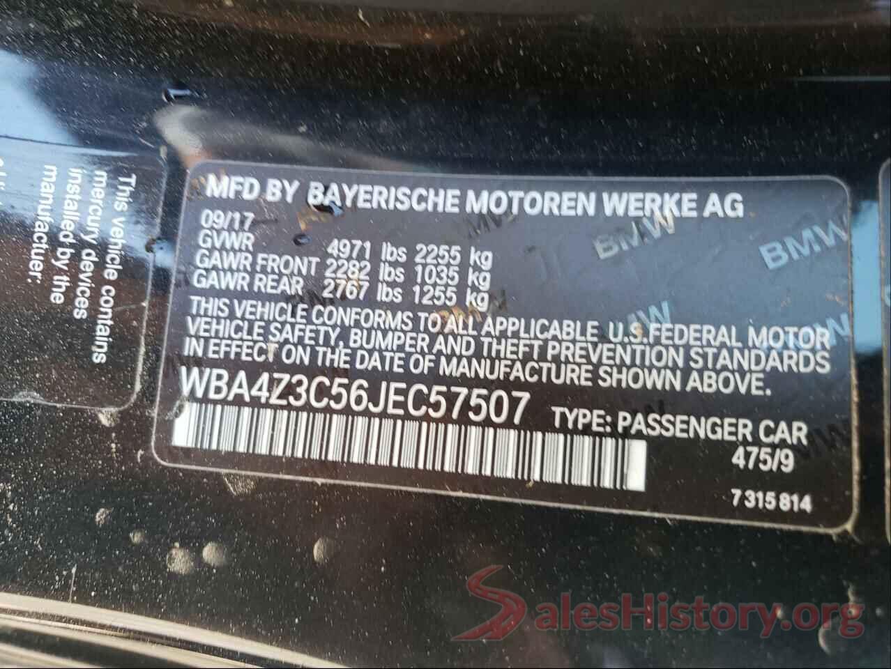 WBA4Z3C56JEC57507 2018 BMW 4 SERIES