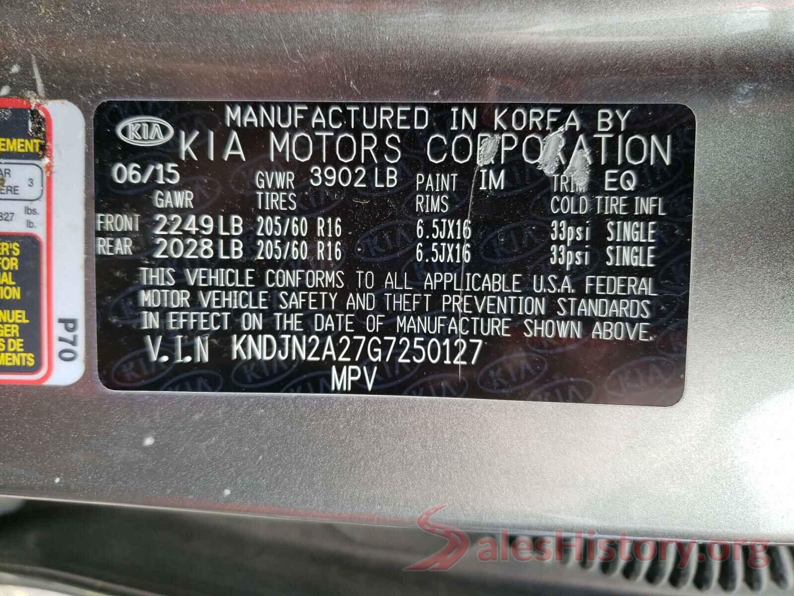 KNDJN2A27G7250127 2016 KIA SOUL