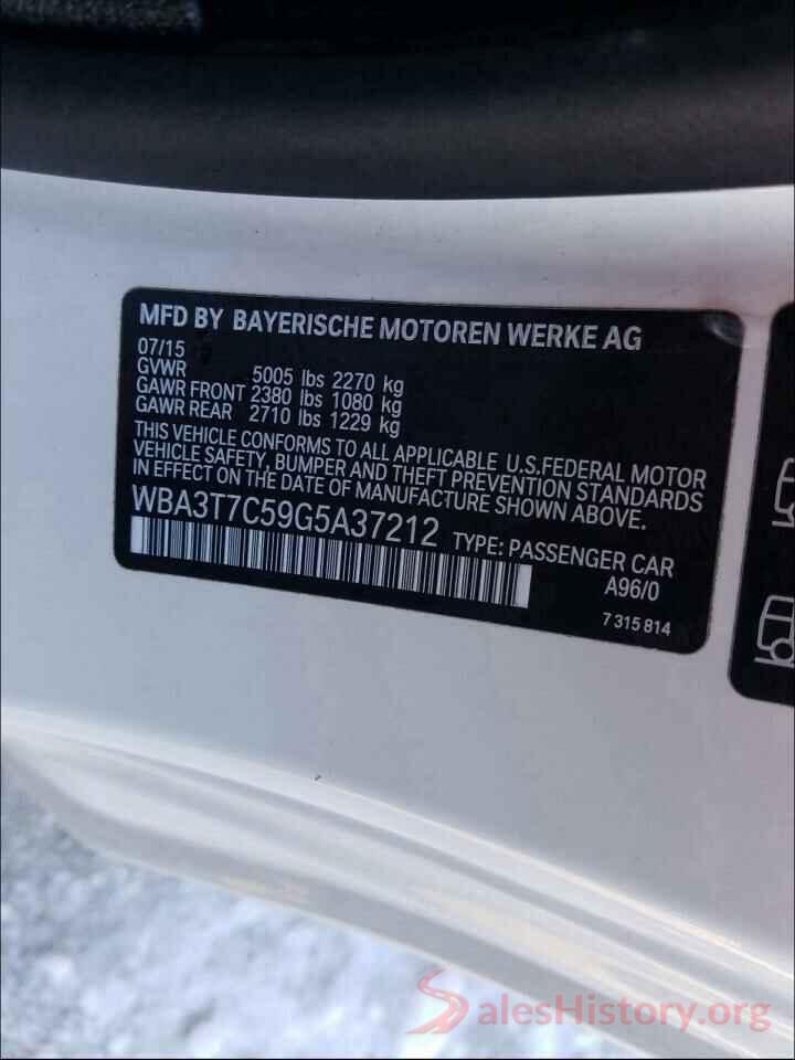 WBA3T7C59G5A37212 2016 BMW 4 SERIES