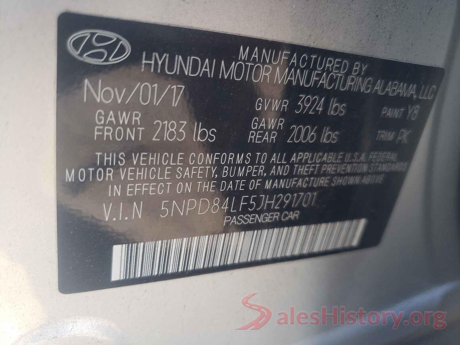 5NPD84LF5JH291701 2018 HYUNDAI ELANTRA