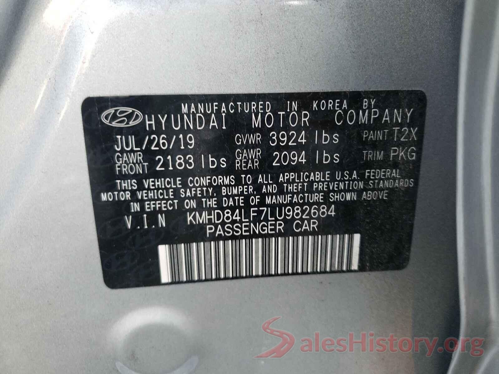 KMHD84LF7LU982684 2020 HYUNDAI ELANTRA