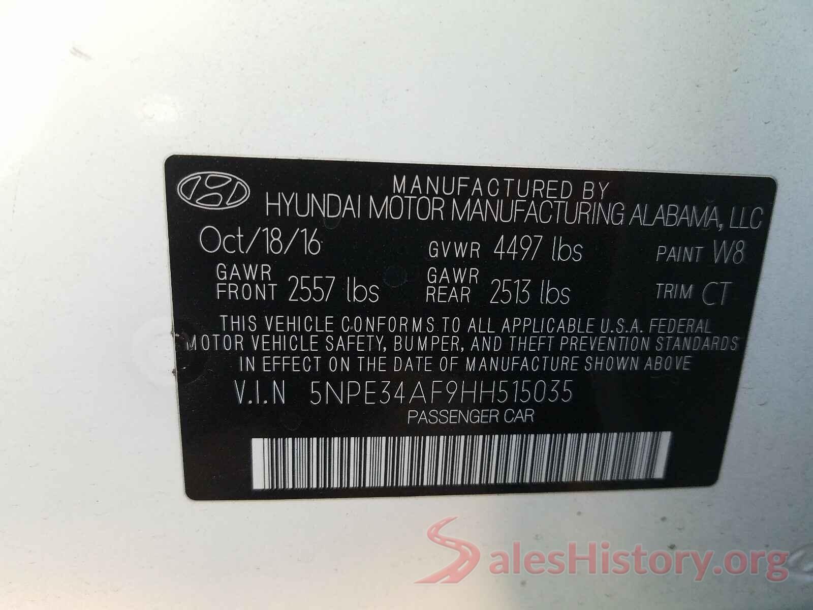 5NPE34AF9HH515035 2017 HYUNDAI SONATA