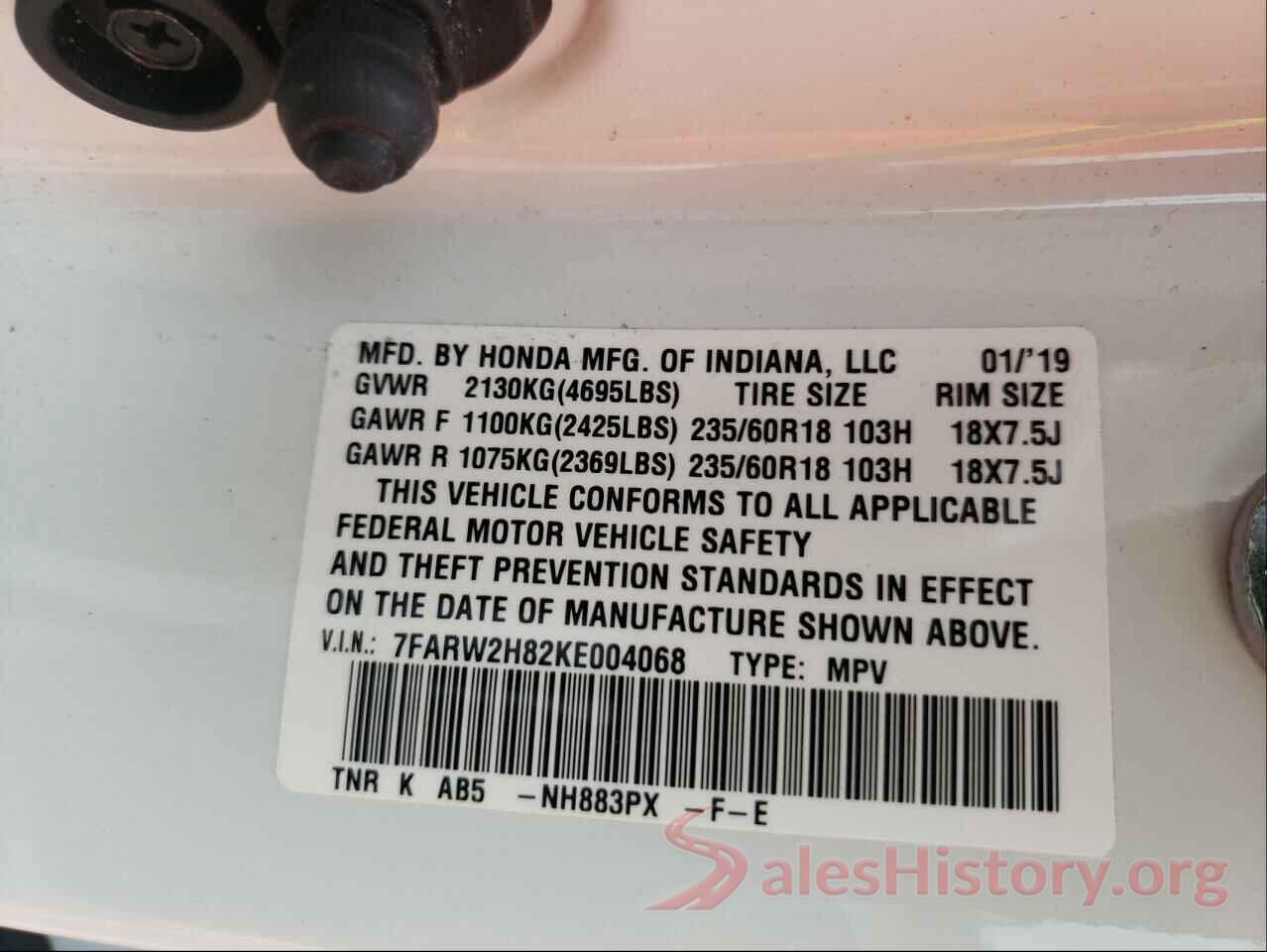 7FARW2H82KE004068 2019 HONDA CRV