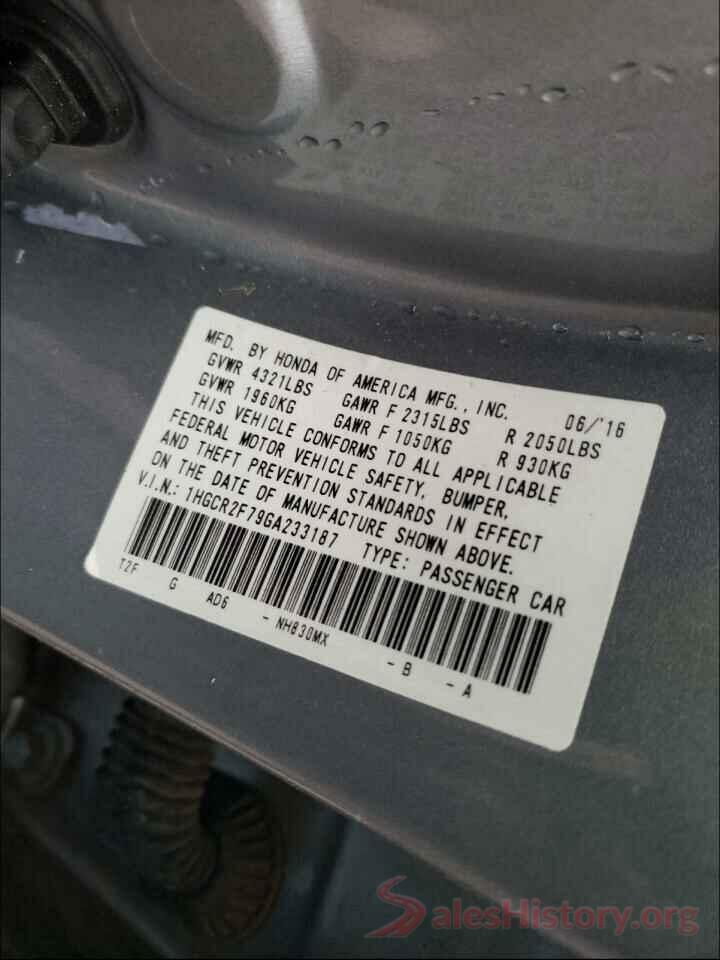 1HGCR2F79GA233187 2016 HONDA ACCORD