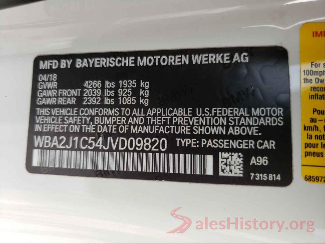 WBA2J1C54JVD09820 2018 BMW 2 SERIES