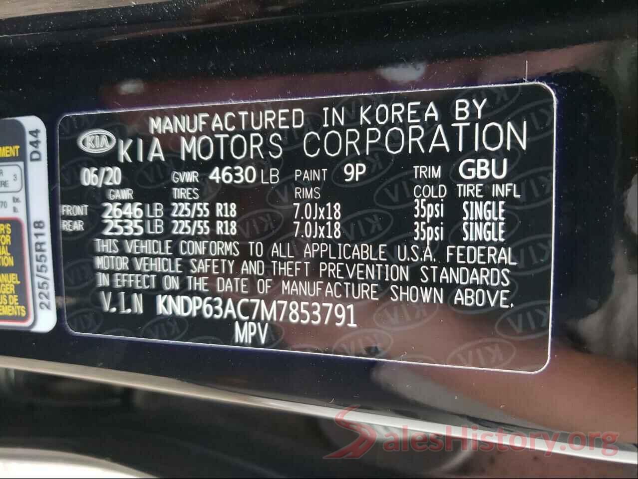 KNDP63AC7M7853791 2021 KIA SPORTAGE