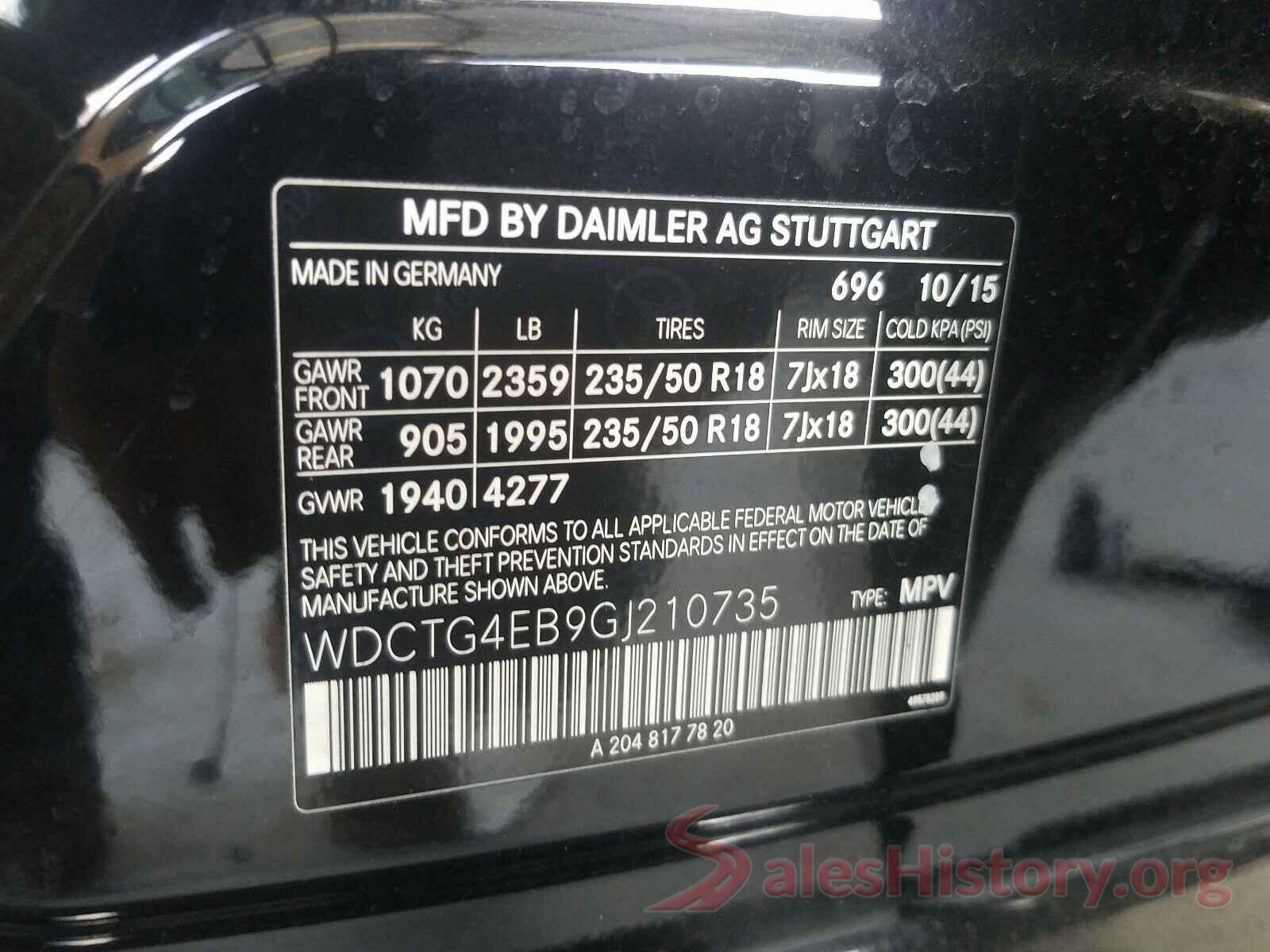 WDCTG4EB9GJ210735 2016 MERCEDES-BENZ G CLASS