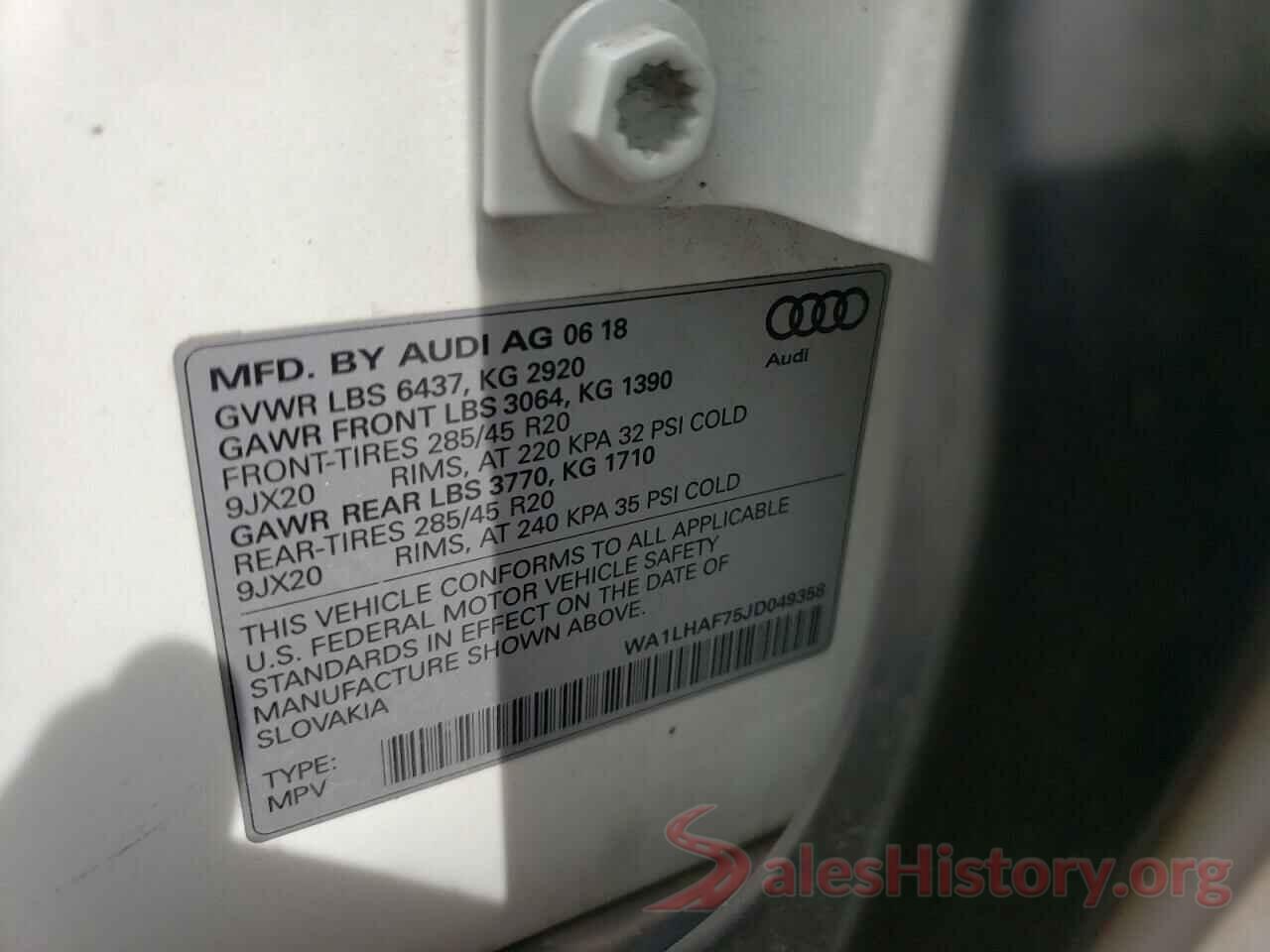 WA1LHAF75JD049358 2018 AUDI Q7