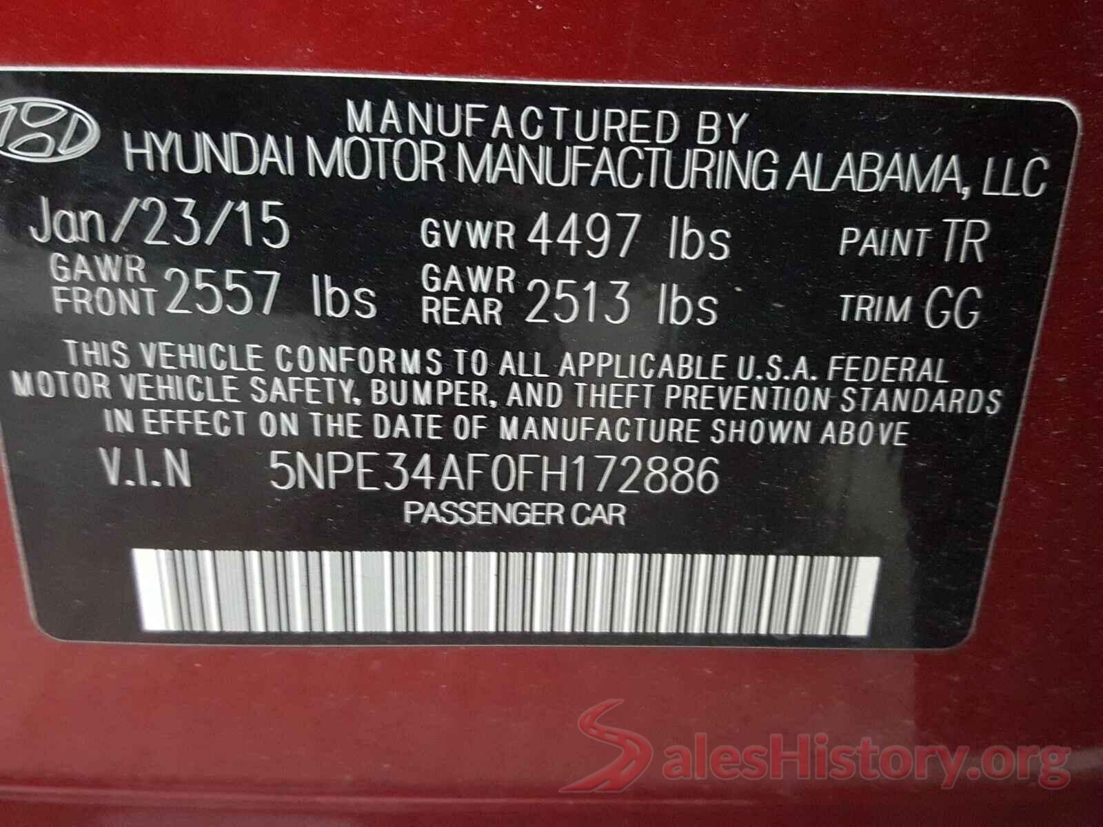 5NPE34AF0FH172886 2015 HYUNDAI SONATA