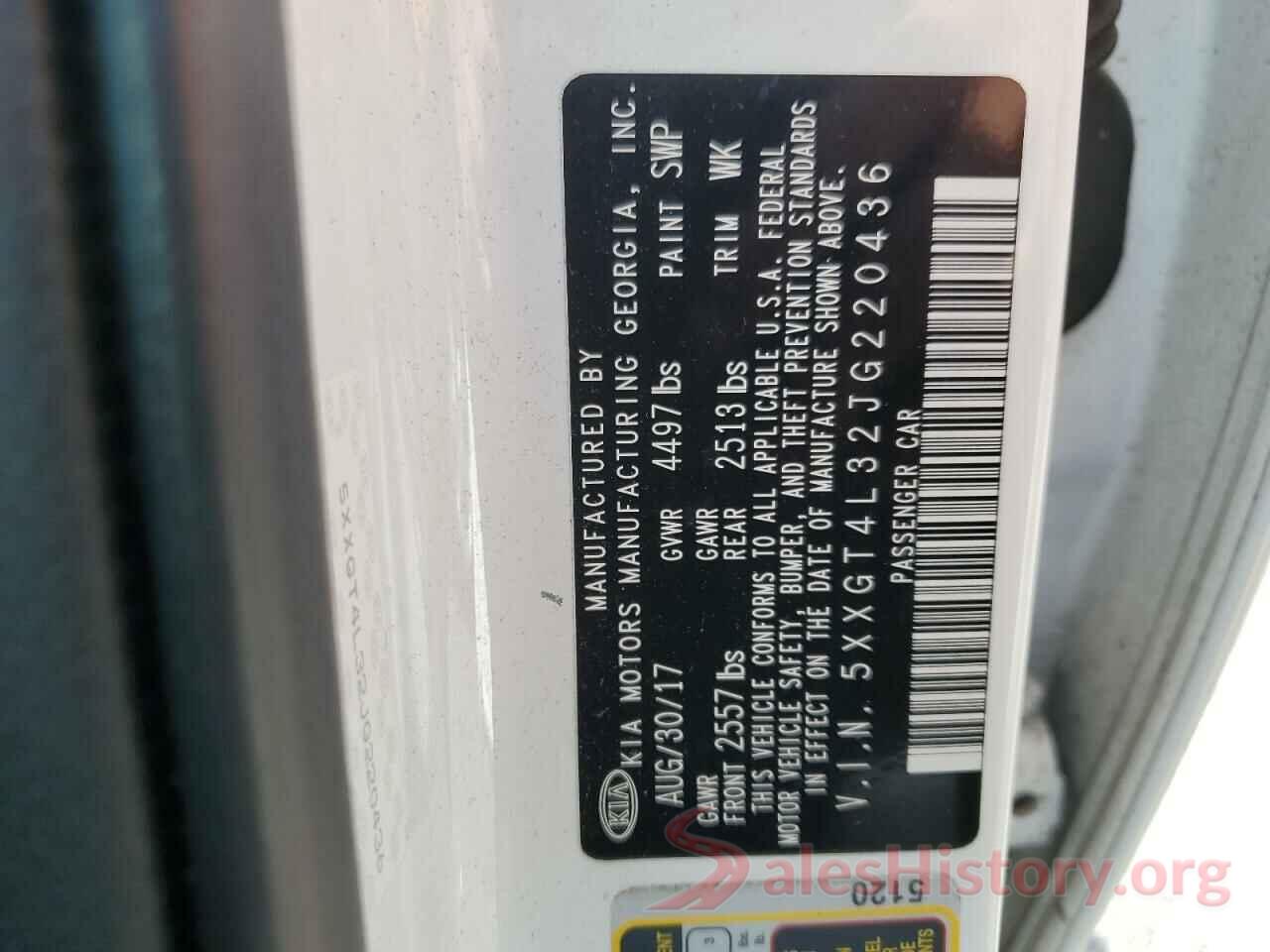 5XXGT4L32JG220436 2018 KIA OPTIMA