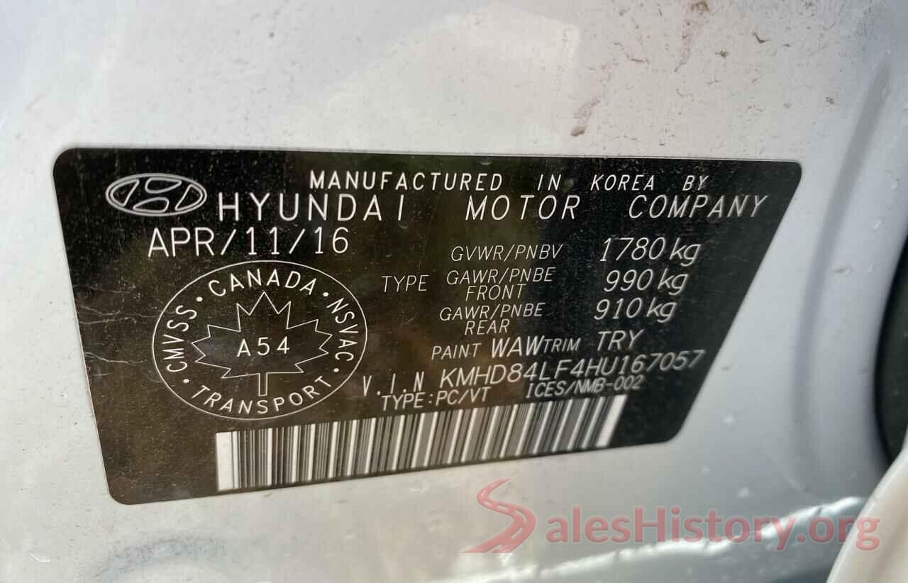 KMHD84LF4HU167057 2017 HYUNDAI ELANTRA