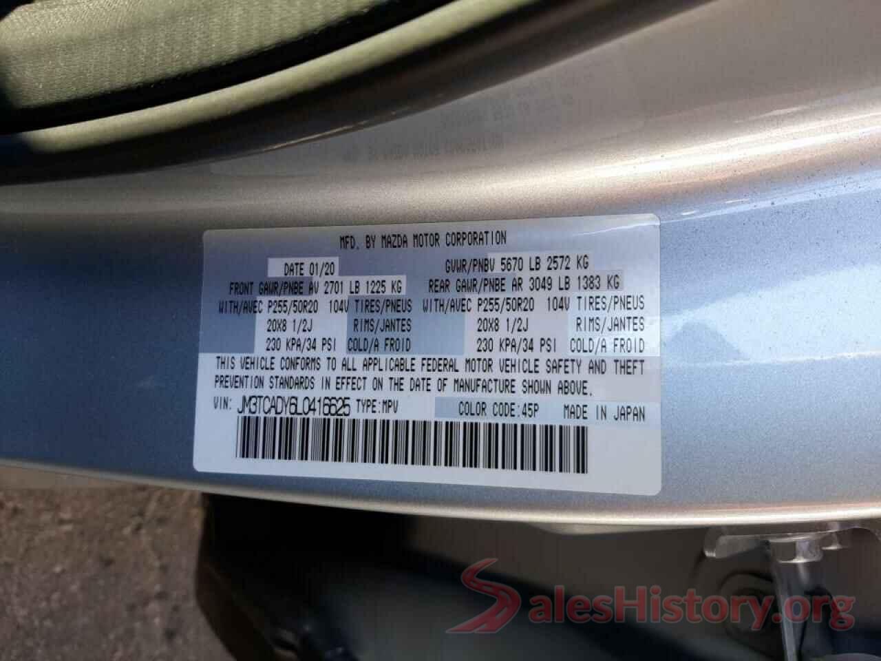 JM3TCADY6L0416625 2020 MAZDA CX-9