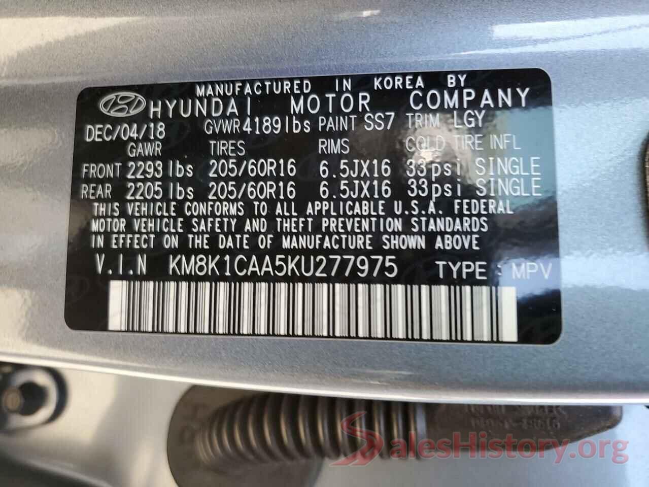 KM8K1CAA5KU277975 2019 HYUNDAI KONA