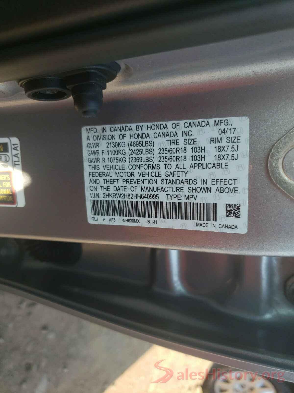 2HKRW2H82HH640995 2017 HONDA CRV