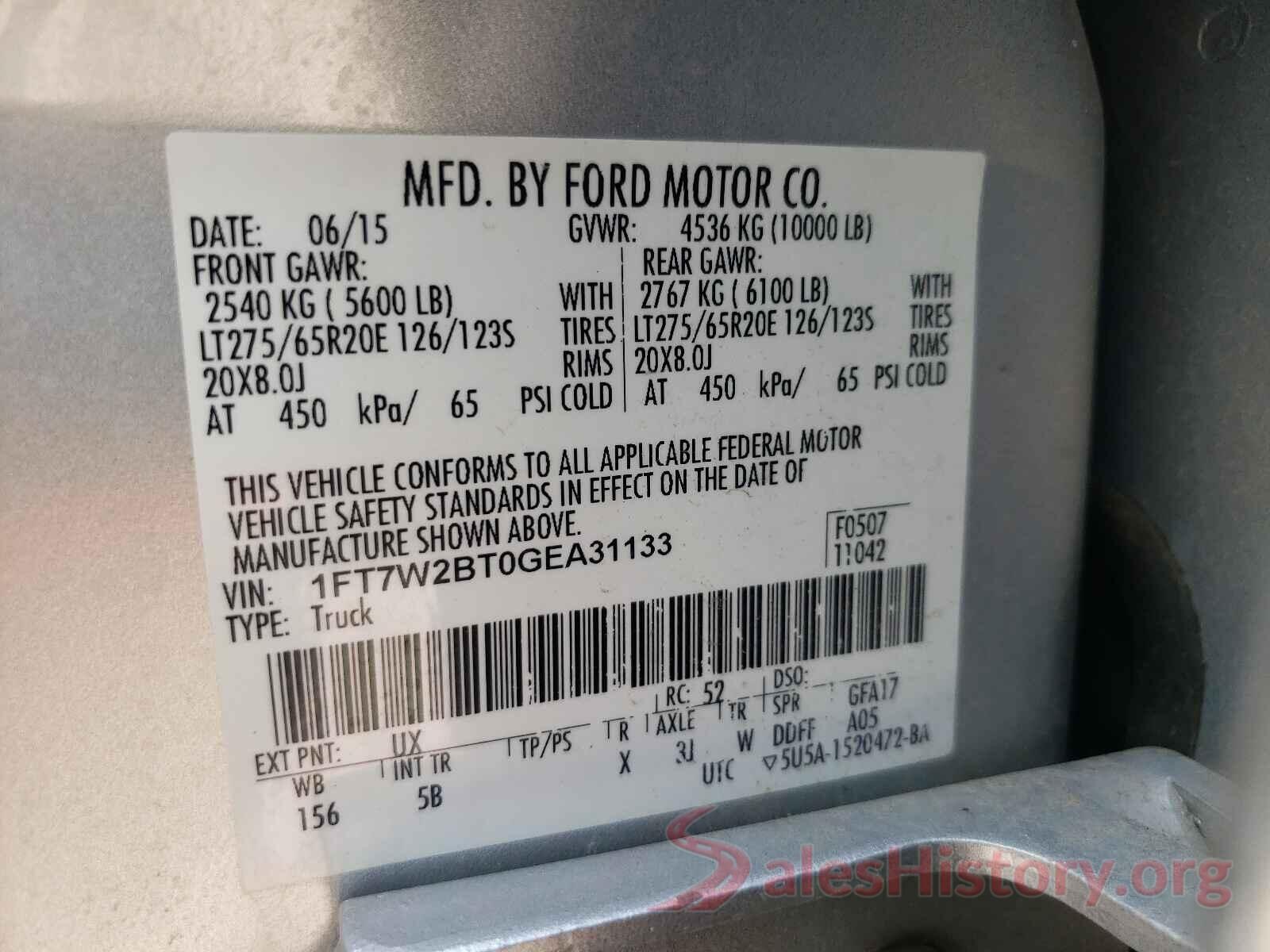 1FT7W2BT0GEA31133 2016 FORD F250