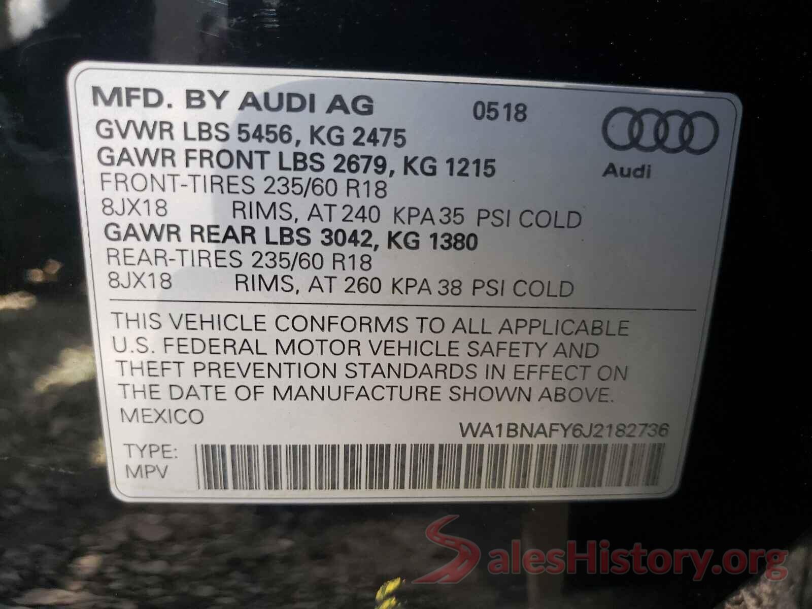 WA1BNAFY6J2182736 2018 AUDI Q5