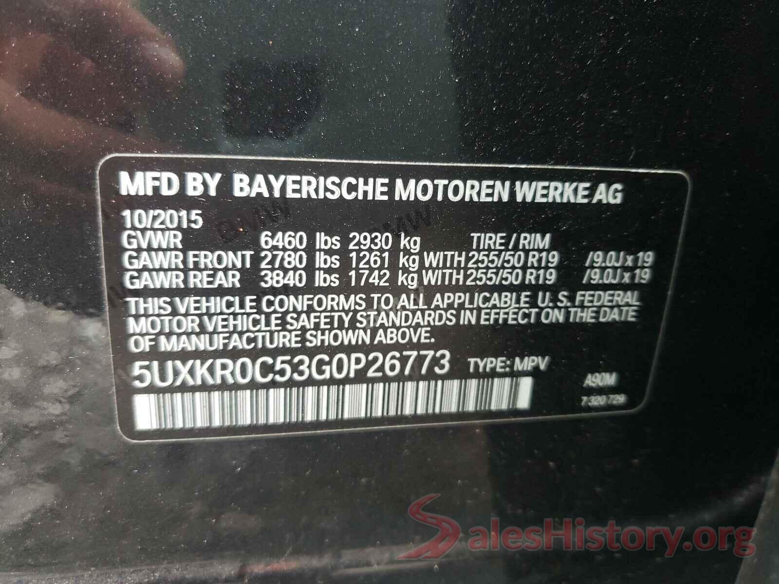 5UXKR0C53G0P26773 2016 BMW X5