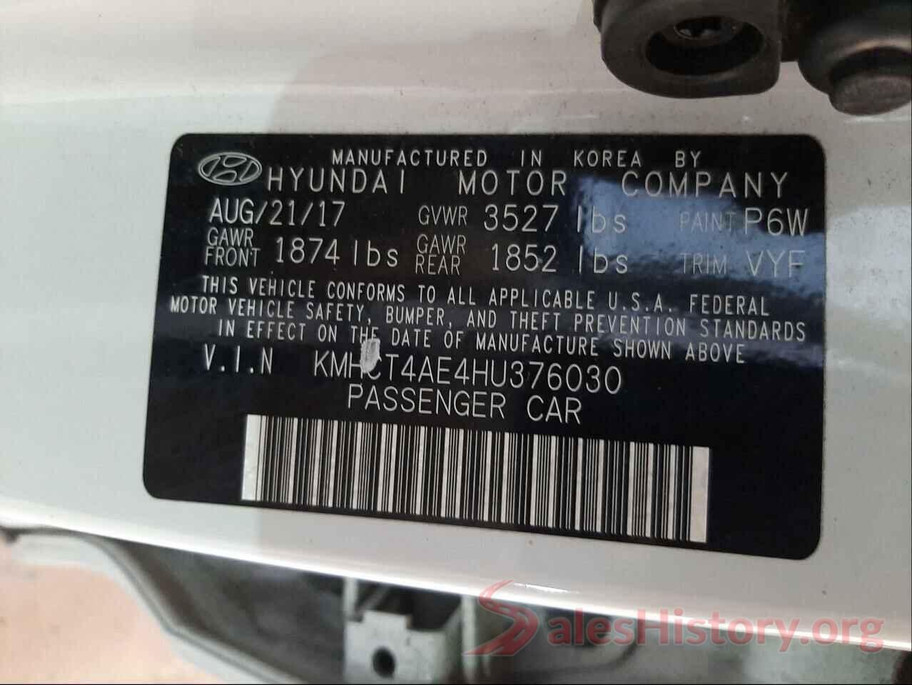 KMHCT4AE4HU376030 2017 HYUNDAI ACCENT