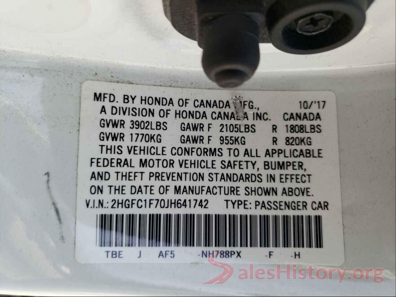 2HGFC1F70JH641742 2018 HONDA CIVIC