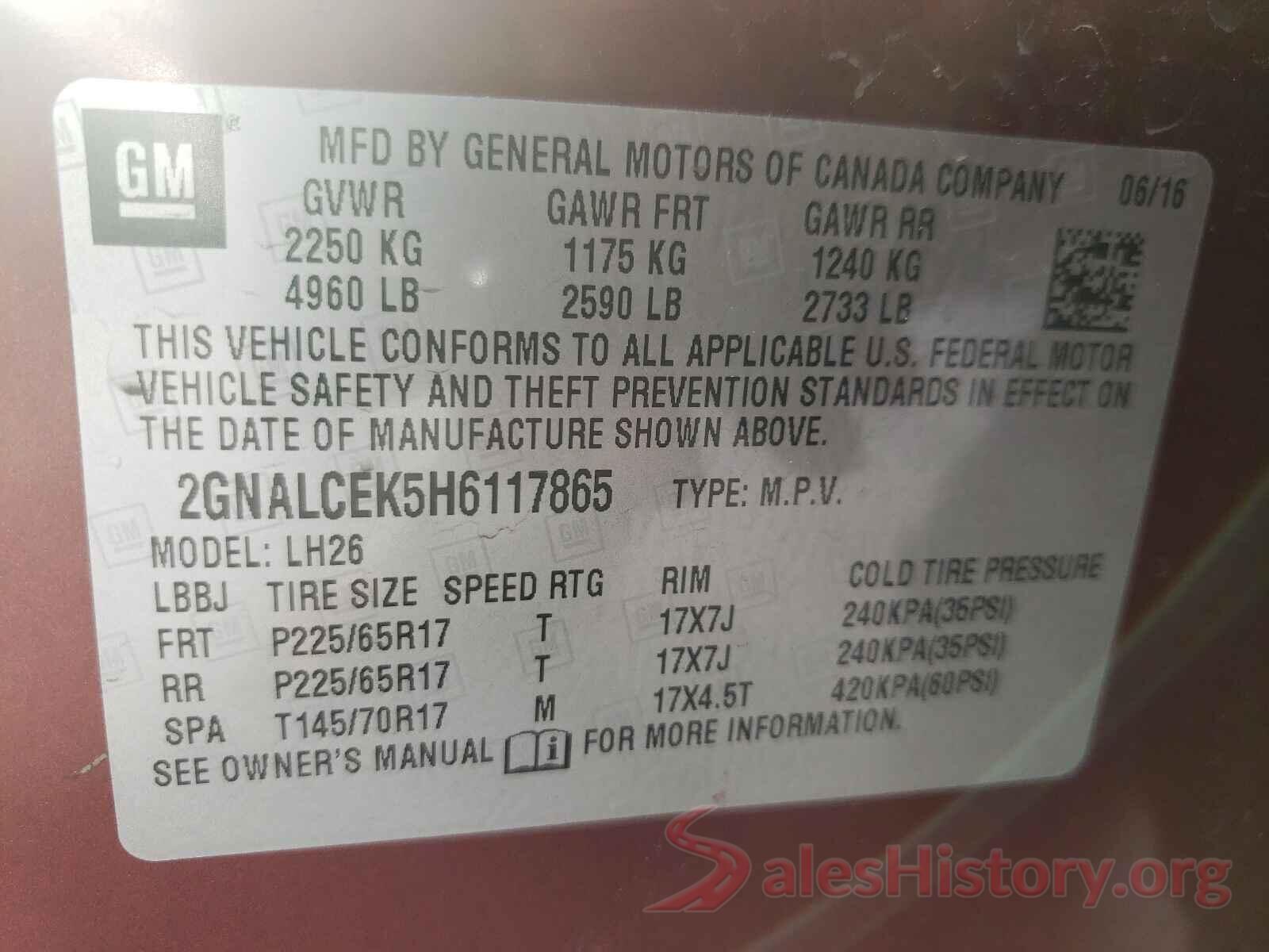 2GNALCEK5H6117865 2017 CHEVROLET EQUINOX