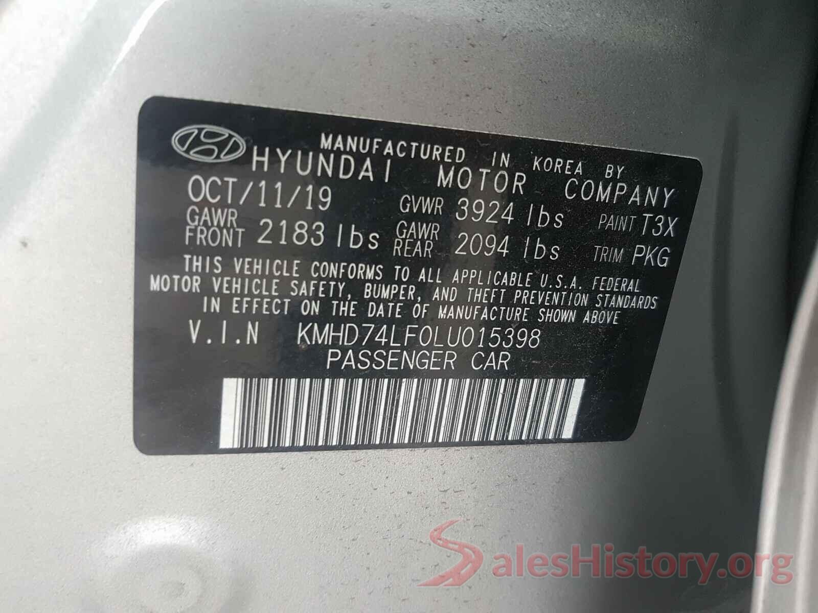 KMHD74LF0LU015398 2020 HYUNDAI ELANTRA