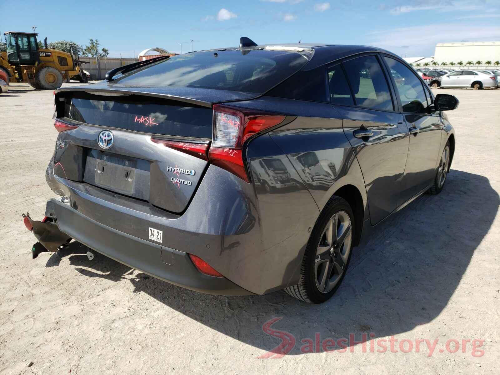 JTDKARFU5K3071877 2019 TOYOTA PRIUS