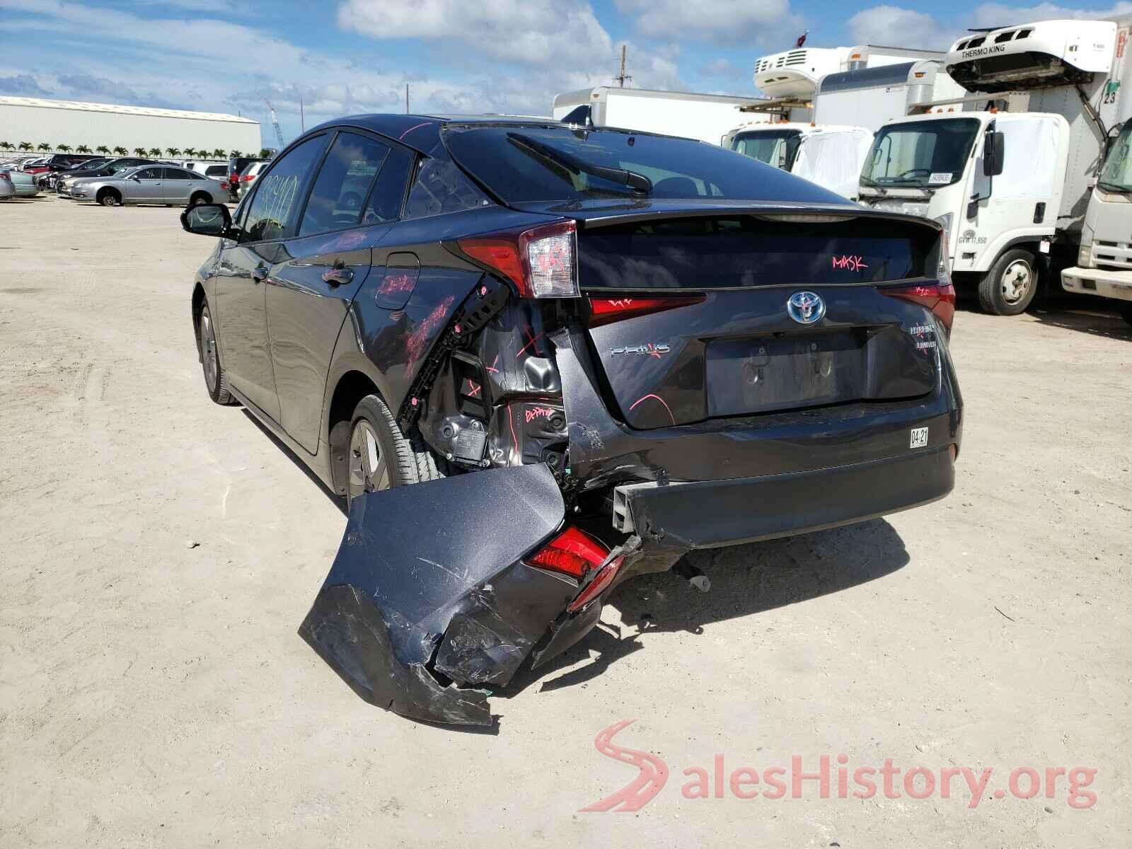 JTDKARFU5K3071877 2019 TOYOTA PRIUS