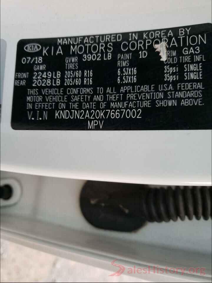 KNDJN2A20K7667002 2019 KIA SOUL