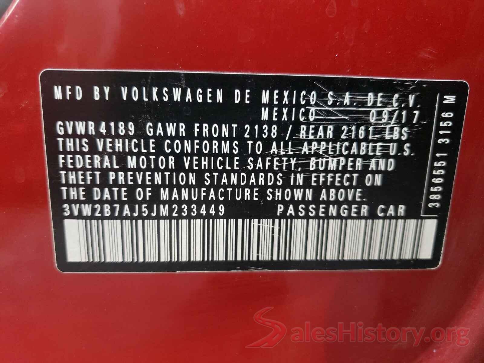 3VW2B7AJ5JM233449 2018 VOLKSWAGEN JETTA