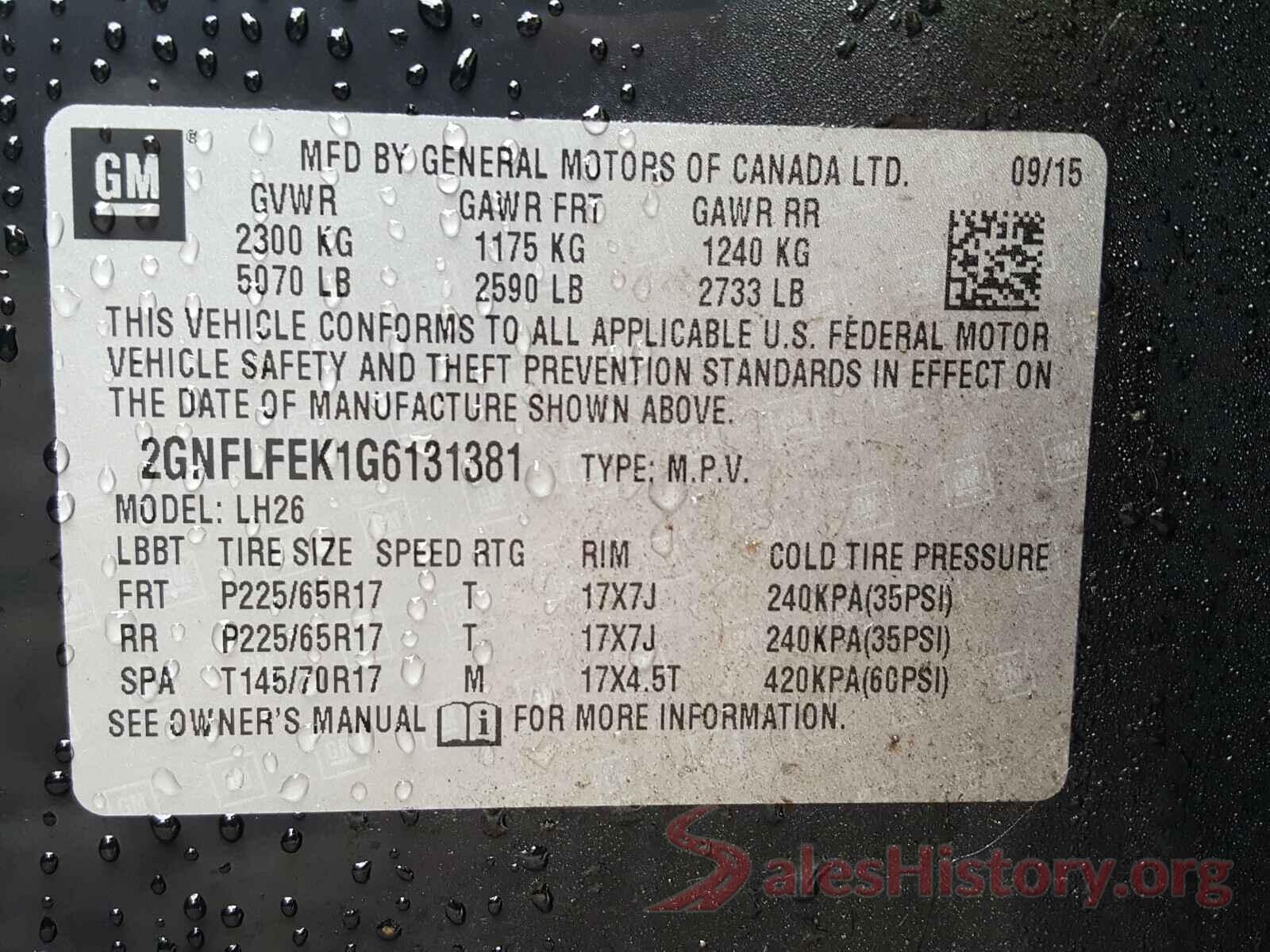 2GNFLFEK1G6131381 2016 CHEVROLET EQUINOX