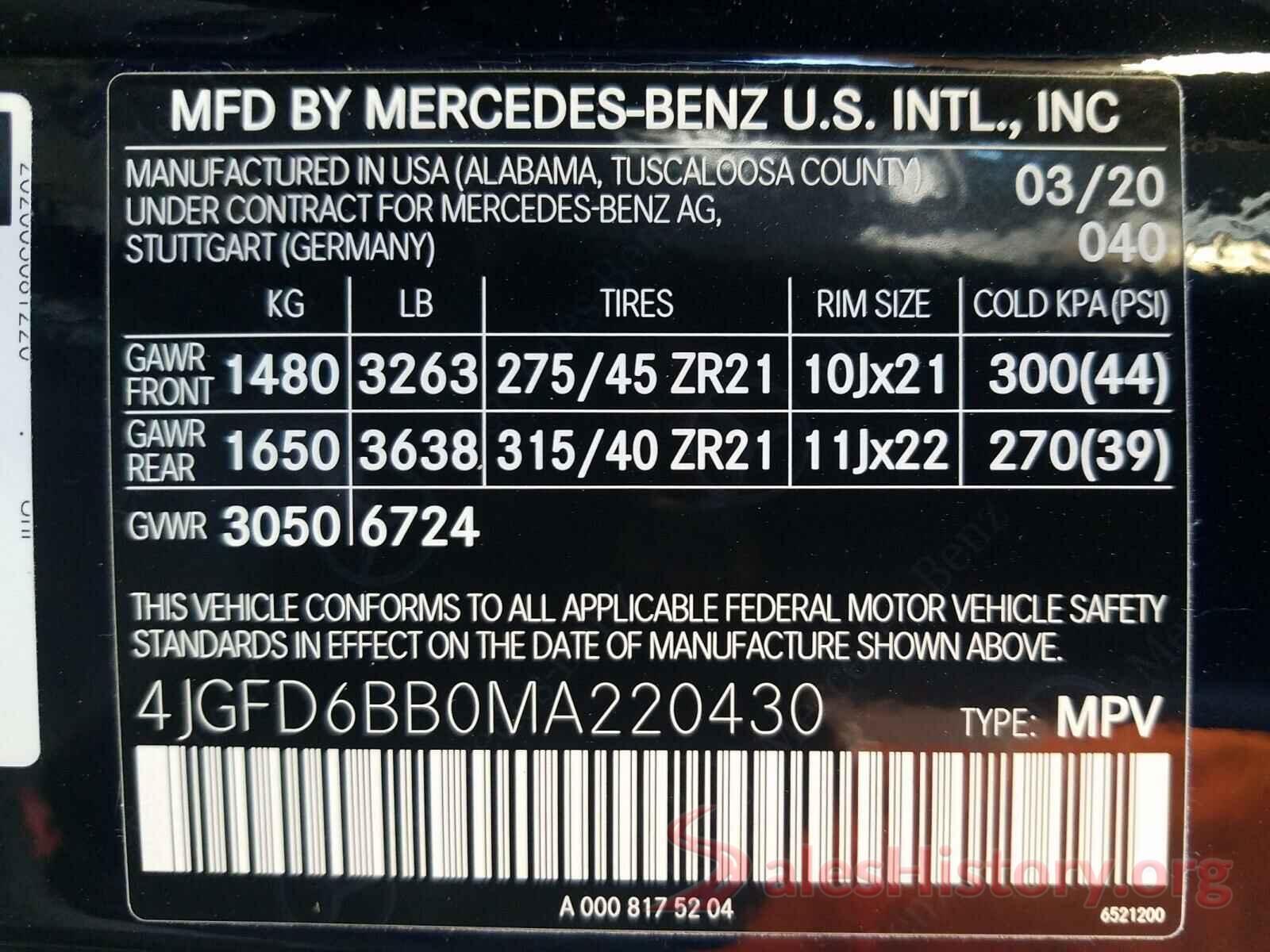 4JGFD6BB0MA220430 2021 MERCEDES-BENZ G CLASS