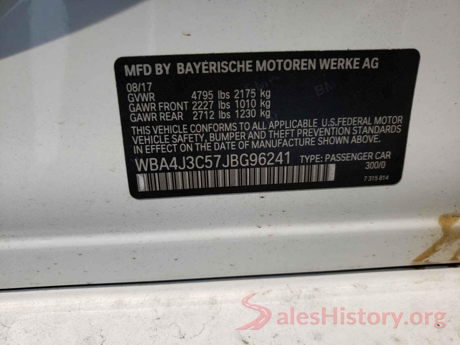 WBA4J3C57JBG96241 2018 BMW 4 SERIES