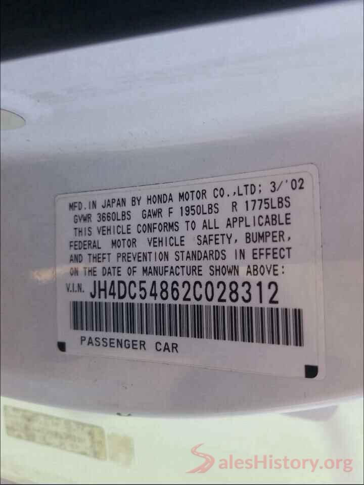 JH4DC54862C028312 2002 ACURA RSX