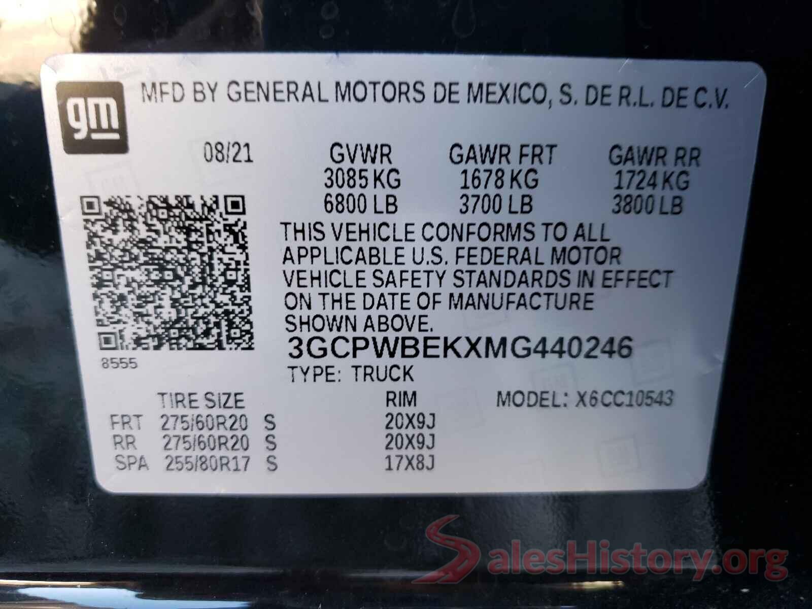 3GCPWBEKXMG440246 2021 CHEVROLET SILVERADO