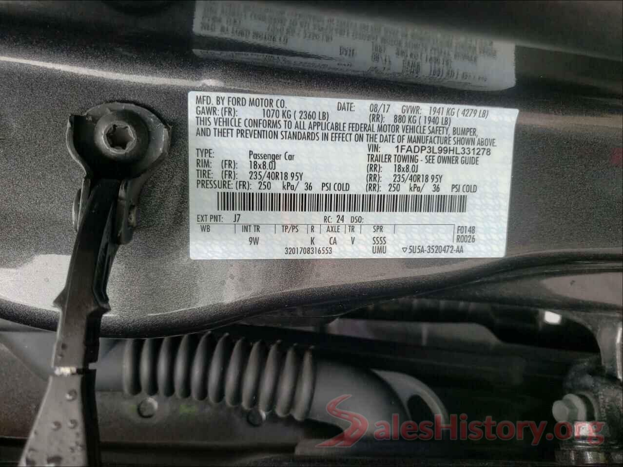 1FADP3L99HL331278 2017 FORD FOCUS